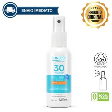 Imagem de Protetor Solar Spray Translúcido Sunless FPS 30 120ml  Toque Seco e Pe