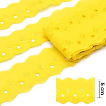 Imagem de Bordado Inglês 5,0cm BP065 Amarelo Ouro - 13,7 Metros  artePunto