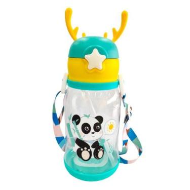 Imagem de Squeeze Infantil com Tampa e Alça Verde 450 ml- Quanhe