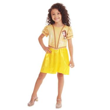 Imagem de Fantasia Infantil Premium Princesa Bela Original Disney Vestido Tamanh