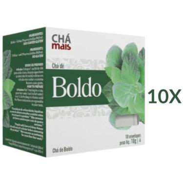 Imagem de Chá de Boldo Vegano Cx. com 10 Sachês Kit 10 - Chá Mais
