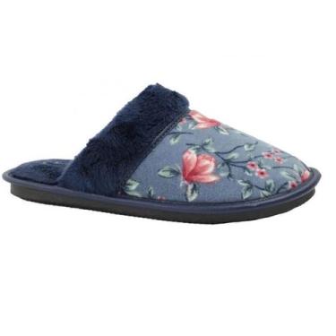 Imagem de Pantufa Leffa de Inverno Feminino 757 Flor cer/Mr, 37, Azul