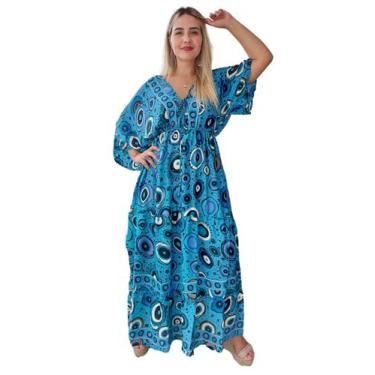 Imagem de Vestido Longo Indiano Estampado Toque De Seda-cod.ldr-120 - Aleci Fash