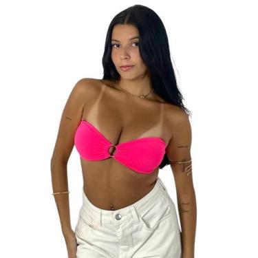 Imagem de Top Cropped Feminino sem alça Argola com Bojo Suplex Bruna - W&L Close
