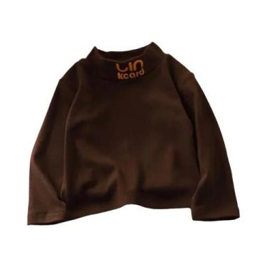 Imagem de Camisetas De Manga Longa De Fleece Para Crianças, Outono/Inverno, Gola