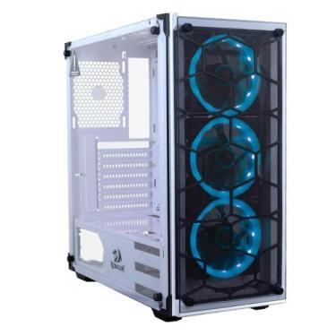 Imagem de Gabinete Gamer Redragon Wheel Jack White, Mid Tower,  Lateral e Fronta