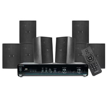 Imagem de Conjunto Frahm 2500 Para Som Ambiente Lojas 8 Caixas Cor Preto Potênci