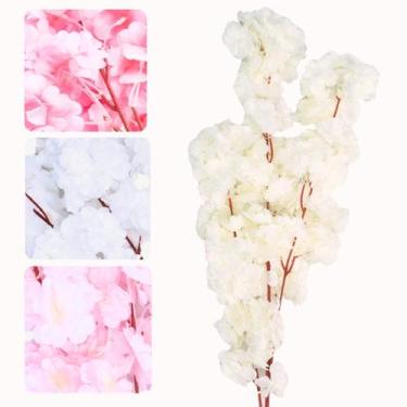 Imagem de Haste Flor De Cerejeira Realista Grande Artificial Para Decoração Cast