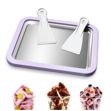 Imagem de Leisuremix Máquina de Sorvete Instantâneo Rolado Kit com 2 Espátulas - DIY Sorvete Iogurte Sorbet Lavanda