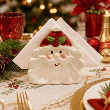 Imagem de Porta Guardanapo Natal Decorativo 11cm Cerâmica Papai Noel - RIO DE OU