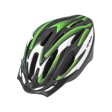 Imagem de Capacete Bike Out Mold Windstorm C/ Luz 09058 - Poker, Preto, Verde e 