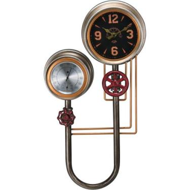 Imagem de Relogio de Parede Barometro HomeCo Metal 55x30 Colorido - HOME&CO