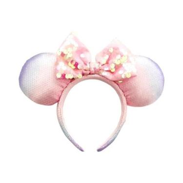 Imagem de Tiara De Orelhas Do Mickey Mouse Da Disney Para Meninas Com Lantejoula