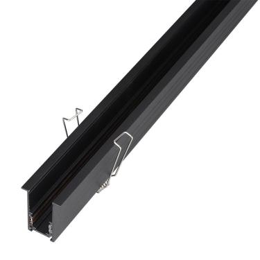 Imagem de Trilho Eletrificado Magnético 3045 Embutir com Abas 1 Metro Preto Gaya Bivolt