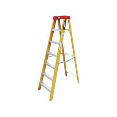 Imagem de Escada de Fibra Tesoura Prática, 6 Degraus, Para Eletricista, Efp9901 