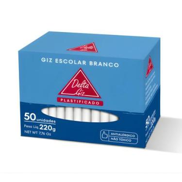Imagem de Giz de Lousa Branco Caixa c/ 50 Unidades Não Tóxico - Delta Giz  Escol