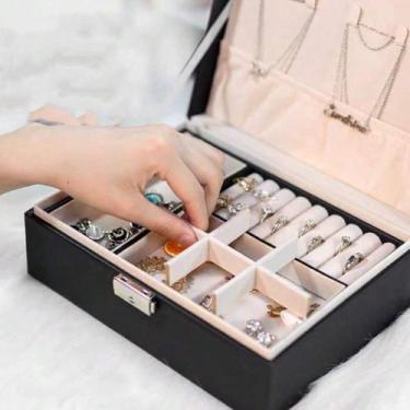 Imagem de Porta Jóias Caixa Organizadora Feminino Viagem de Luxo com Chave Porta