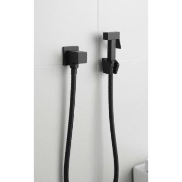 Imagem de Ducha Higiênica Metal Quadrada Preto 1/4 Volta Luxo - Congratulations 