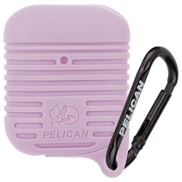 Imagem de Pelican Capa protetora Series para AirPods 1 / AirPods 2 com chaveiro [compatível com carregamento sem fio] [proteção de grau MIL] Capa de silicone IP67 à prova d'água para AirPods com antirarranhões