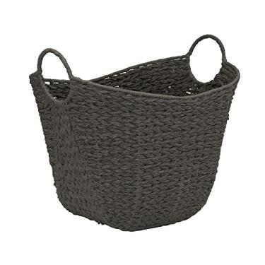 Imagem de Household Essentials Cesto de armazenamento de vime tecido natural, cinza