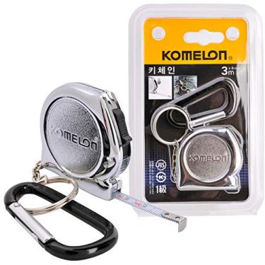 Imagem de KOMELON KMC-74K Pro Easy Chrome Fita métrica 3 m x 6 mm réguas chaveiro chaveiro chaveiro com acessório de clipe de mosquetão