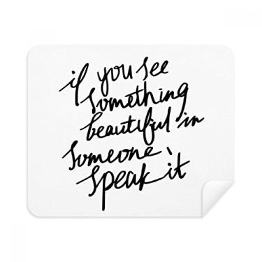 Imagem de Pano de limpeza com citação Something Beautiful in Someone Limpador de tela 2 peças de tecido de camurça