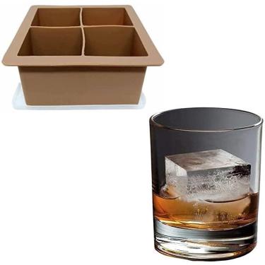 Imagem de Forma De Gelo 4 Cubos Grandes Silicone Bebidas Whisky