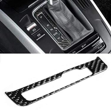Imagem de MVMTVT Moldura de botão de carro para Audi A4 B8 A5 Q5 2009-2016, Capa de controle de painel de mudança de marcha em fibra de carbono Kit de adesivos decoração de carro Acessórios estilo