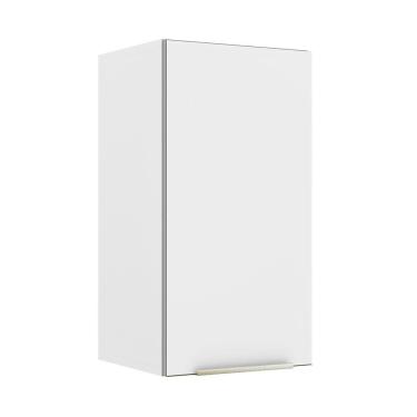 Imagem de Armário Aéreo Madesa Lux 35 cm 1 Porta - Branco/Branco Veludo