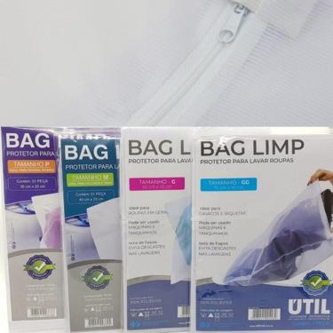 Imagem de Saco Protetor P/ Lavar Roupa Kit P, M, G, Gg - Util Bag Limp