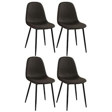 Imagem de Loft7, Kit - 4 x cadeiras estofadas Montana - Preto