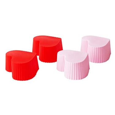 Imagem de Fox Run 73932 Copos de silicone para assar, vermelho e rosa, conjunto de 12