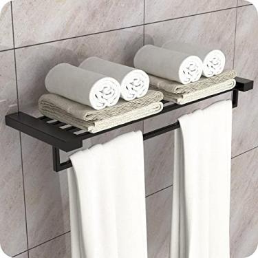 Imagem de Toalheiro Hotel de Parede Porta Toalha Duplo Preto Master