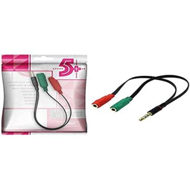 Imagem de 5+ Cabo Adaptador P3 Macho X 2 P2 Femea - Para Microfone e Fone Headset Ps4 / Xbox - Preto