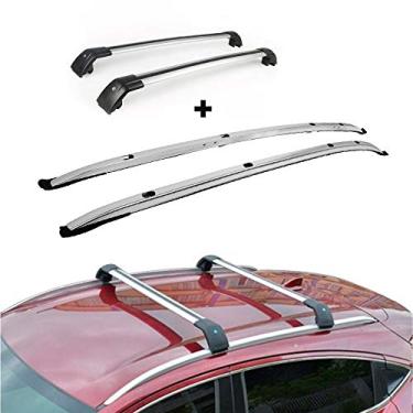 Imagem de UDP 4 peças serve para Honda Vezel HR-V HRV 2015-2020 Kits de barras transversais Bagagem Trilho Barra lateral Barras transversais Prata