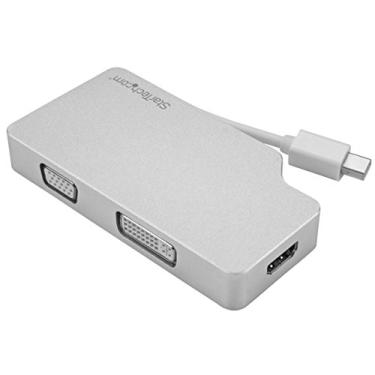 Imagem de StarTech. Adaptador A/V de alumínio para viagem: Mini DisplayPort 3 em 1 para VGA, DVI ou HDMI - adaptador mDP - 4K (MDPVGDVHD4K)