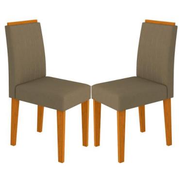 Imagem de Kit Com 2 Cadeiras Para Sala De Jantar Ana Cor Ype Marrom  Veludo Vl02