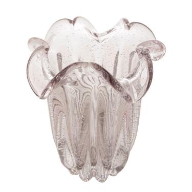 Imagem de Vaso de Vidro Murano Flat Italy Rosa Claro  21x18cm Lyor