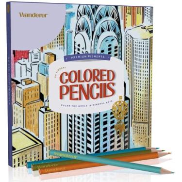 Imagem de Wanderer Conjunto de lápis de cor premium | 50 lápis de cor para livros de colorir para adultos | Adolescentes, crianças | Suprimentos de arte para adultos | Relaxamento, autocuidado, aniversário, presente