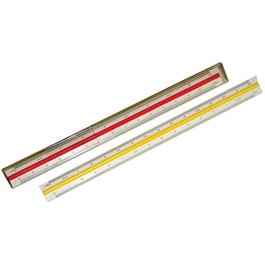 Imagem de Escalímetro 30 cm Triangular Kit, Régua Técnica para Desenho, Engenharia, Arquitetura, 6 Escalas, Plástico Resistente, Material Escolar Profissional, 176252