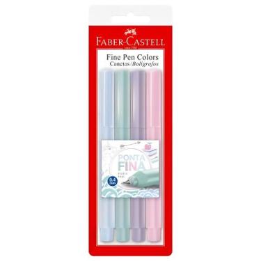 Imagem de Canetas Fine Pen Colors Faber-Castell Tom Pastel 0.4 Mm Com 4 Unidades