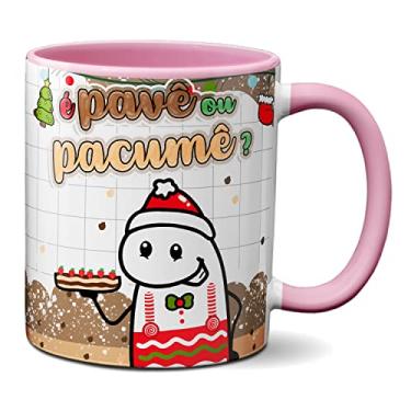 Imagem de Caneca de Natal Frase Engraçada É Pavê ou Pacumê? (Rosa)