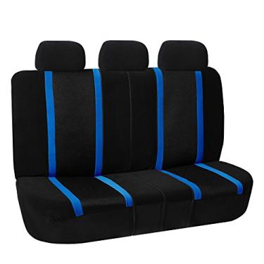 Imagem de FH Group Conjunto de capas de assento esportivo traseiro – ajuste universal para carros, caminhões e SUVs (azul) FB070013