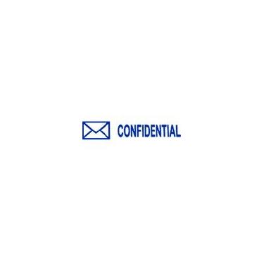 Imagem de Carimbo de autotintagem com letra CONFIDENCIAL - azul