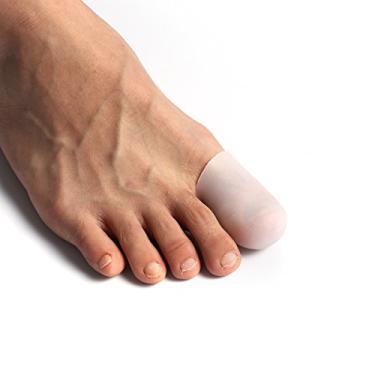 Imagem de Protetor de dedos de silicone para dedos da Healthy Gel protetor de dedos para pele rachada e bolhas de milho Tamanho G (Branco)