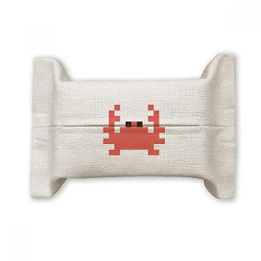 Imagem de Bolsa de linho de algodão para lenços faciais com pixel de caranguejo de verão