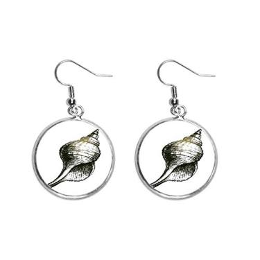 Imagem de Brinco de prata com ilustração de caracol preto Marine Life joia feminina