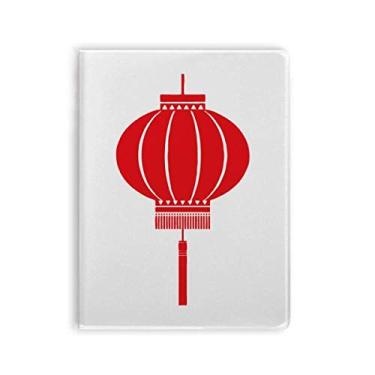 Imagem de Diário de capa macia com estampa de lanterna chinesa vermelha tradicional