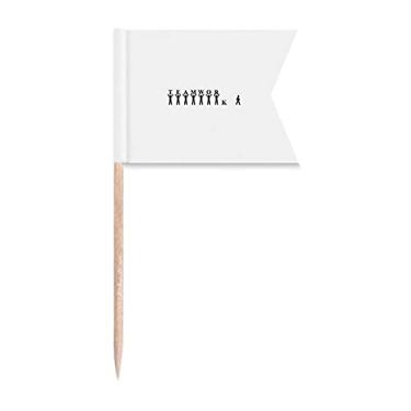 Imagem de Bandeira de palitos de dente Abandon do grupo de membros da equipe marcação de etiquetagem para bolo de festa, comida de queijo