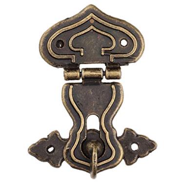 Imagem de 1 pc hardware vintage antique bronze hasps decorativo jóias presente caixa de madeira hasp retro mala de viagem trava gancho com parafusos 63x47mm YYDFPIIA